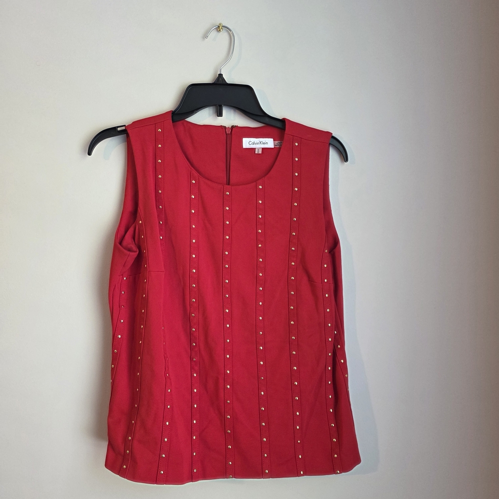 Calvin Klein Red Studded Tank Top